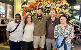Charmaine Wilson-Jones with her coworkers at Nisos.