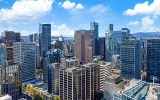 The Vancouver skyline is lined with offices for several leading IT companies.