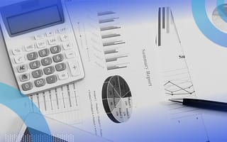 What Every Early Career Tech Employee Needs to Know About Equity A calculator and pen sit on top of several pages of charts and graphs