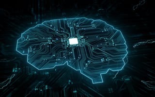 Concept of artificial intelligence data mining, printed