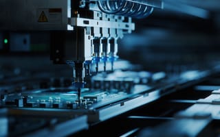 A photo of a semiconductor being manufactured.