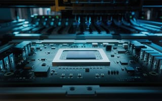 A photo of a semiconductor being manufactured.