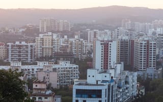 A photograph of Pune, India at sunrise