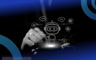 A human hand holding a holographic GenAI chatbot.