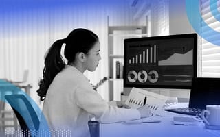 data scientist working with data on computer