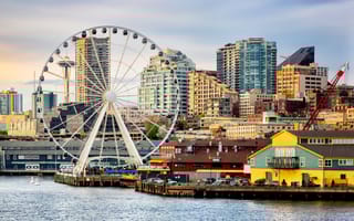 A photo of the Seattle skyline is shown.