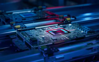 Image of a motherboard and CPU.