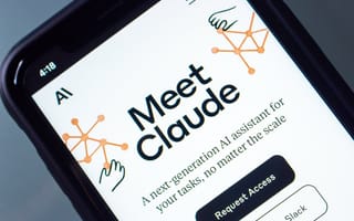 A closeup photograph of a smartphone with Anthropic's Claude on the screen. The screen reads, "Meet Claude."