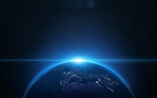 The horizon line from space is pictured.