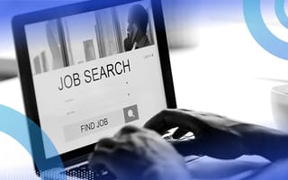 A laptop displaying a job search website