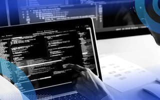Software developer coding in python