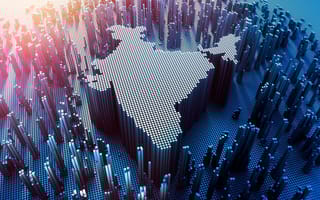 Digital illustration of the country of India