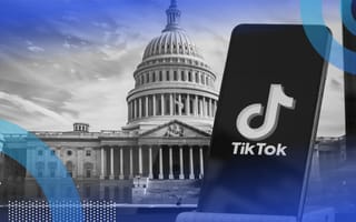 TikTok on a phone with the Capitol Building in the background.