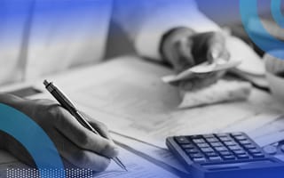 Person filing taxes by hand