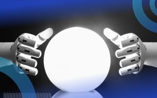 Predictive AI Streamlines Operations In This Surprisingly Simple Way Robot hands over a crystal ball.