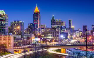 Atlanta skyline at night.