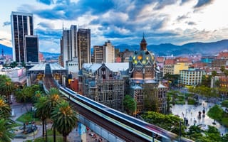 Skyline photo of Medellín, Colombia.