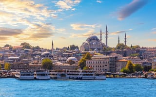 View of Istanbul, Turkey from the water.