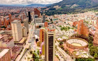 Arial photo of downtown Bogotá.