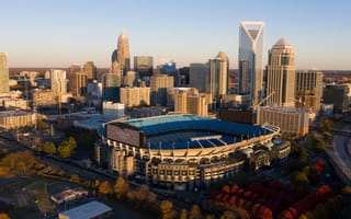 Charlotte skyline at sunrise.
