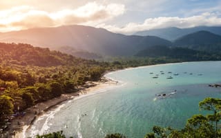 View of Castelhanos beach in São Paulo