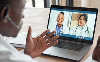 doctor working on laptop