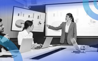 A founder is pitching her startup to investors.