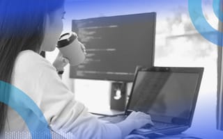 Software developer coding in python