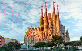 La Basilica Sagrada Familia, one of the most well-known sites in Barcelona.