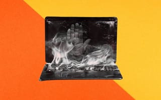 a laptop burning