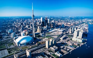 An aerial view of Toronto, Ontario.