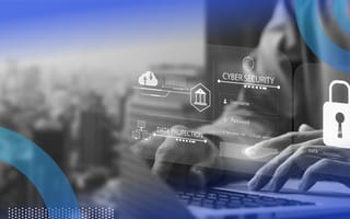 Developer logging onto secure software with cybersecurity overlay