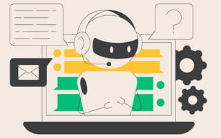 Image of a robot performing tasks on a computer.
