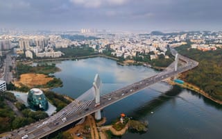Hyderabad from aerial view