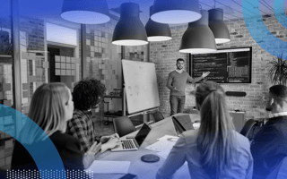 Company brainstorm session in boardroom