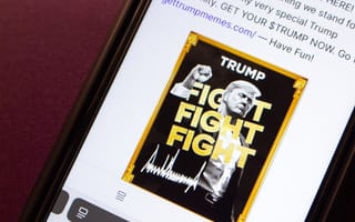 A photo of the Trump memecoin on a smartphone.