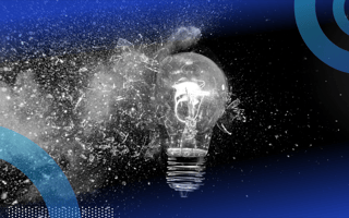 A lightbulb exploding
