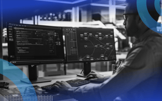 Cybersecurity professional managing data center