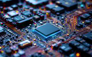 A close up image of a computer circuit.