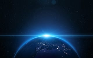 The Earth's horizon line is pictured.