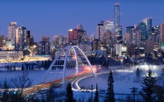 Edmonton skyline at night