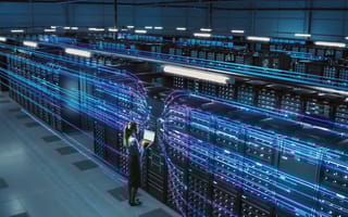 A data warehouse is depicted.