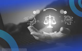 AI with justice scales illustration