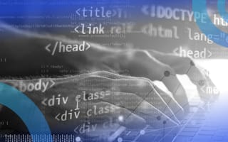 A developer types with a code overlay