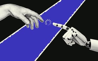 a human hand and a robotic hand reaching toward each other