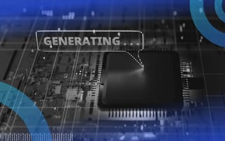 An AI chip generating text