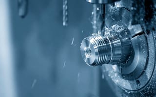 Photo of a CNC machine shaping a piece of metal.