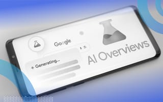 A phone showing the Google AI Overviews interface