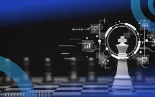 A chessboard with a software overlay highlighting the king