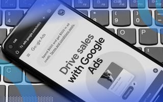 A smartphone showing Google Ads